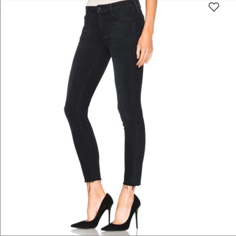 MOTHER The Looker Ankle Fray in BlackBird Size 28 - Picture 2 of 16